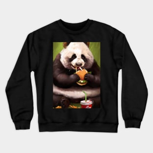 Panda eating Fast Food Crewneck Sweatshirt